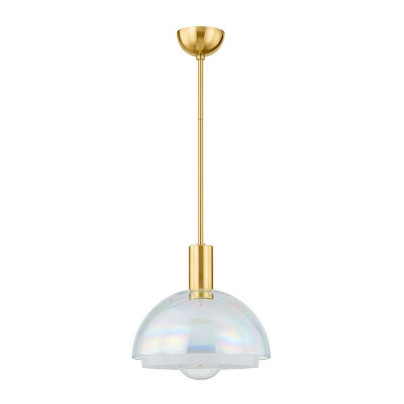 One Light Pendant from the Modena Collection in Aged Brass Finish by Mitzi