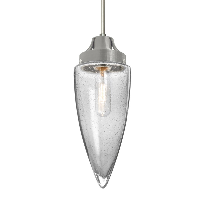 One Light Pendant from the Sulu Collection in Satin Nickel Finish by Besa