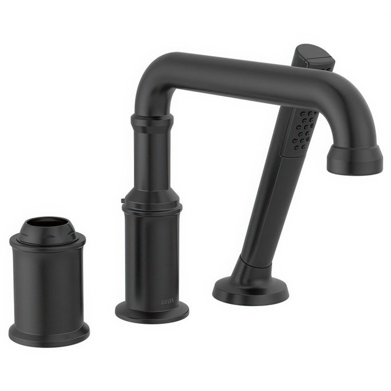 Roman Tub Filler Broderick with Handshower 8 Inch Spread Less Handle Matte Black