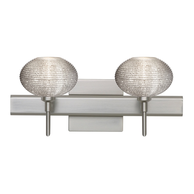 Two Light Wall Sconce from the Lasso Collection in Satin Nickel Finish by Besa