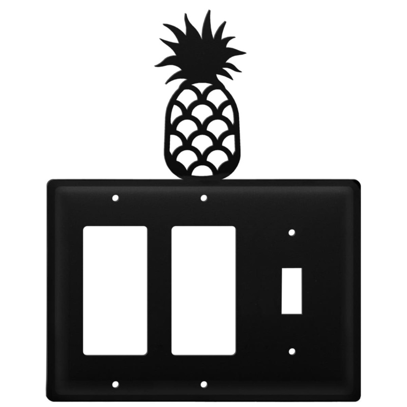 Village Wrought Iron EGGS-44 Triple Pineapple Double GFI and Single Switch Cover CUSTOM Product