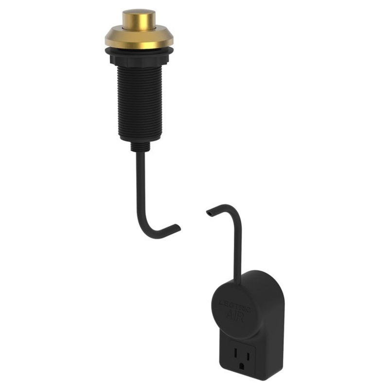 Air Activation Switch Jeter Disposer with Power Adapter Satin Gold PVD Brass