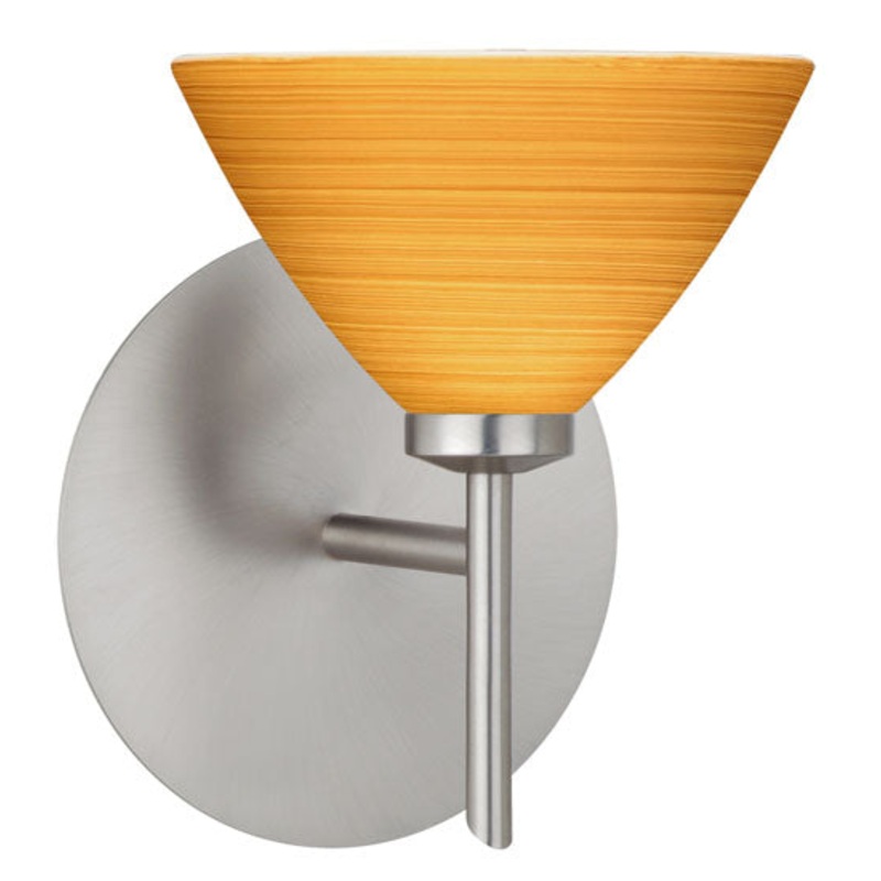 Besa 1SW-1743OK-SN Domi One Light Wall Sconce Satin Nickel