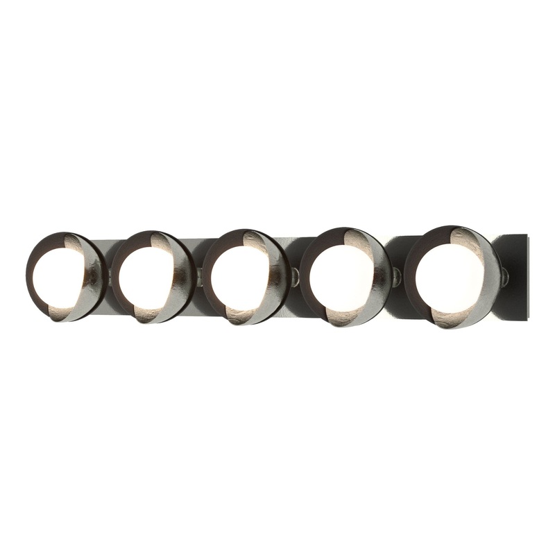 Brooklyn 5-Light Straight Double Shade Bath Sconce Sterling Black