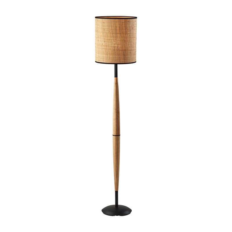 Cayman Floor Lamp Black & Natural Wood