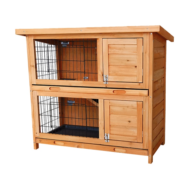 Large Rabbit Hutch with BASE Chicken Coop 2 Storey Guinea Pig Pet Cage House