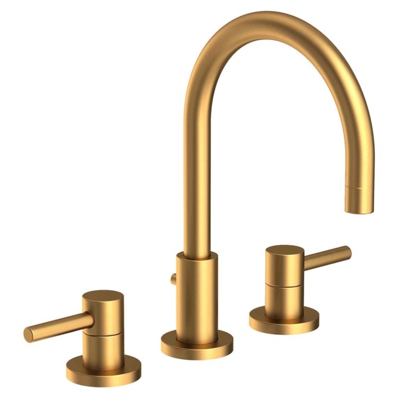 Lavatory Faucet East Linear Widespread 8 to 20 Inch Spread 2 Lever ADA Satin Bronze PVD 1.2 Gallons per Minute Brass Spout Height 6-1/8 Inch