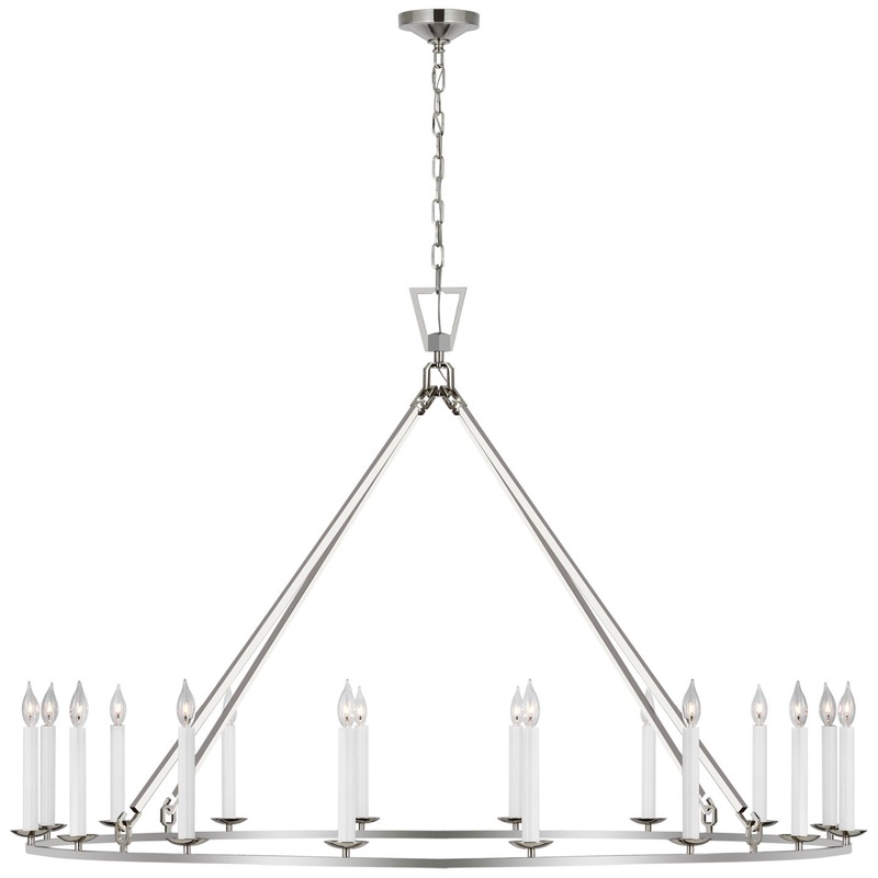 LED Chandelier from the Darlana Ring Collection in Polished Nickel Finish by Visual Comfort Signature