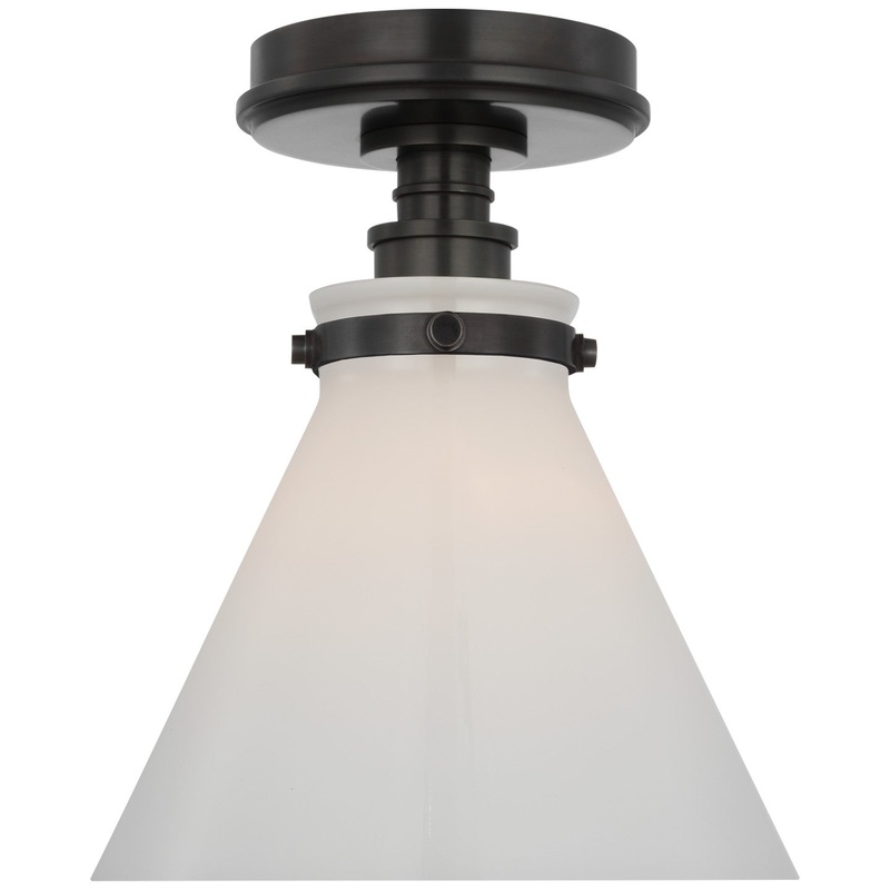 LED Flush Mount from the Parkington Collection in Bronze Finish by Visual Comfort Signature