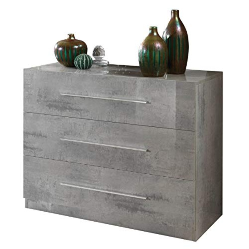 Letto Facile MF Cassettiera Star Marmo Lucido 3 cassetti, 100 x 43 x h77 cm