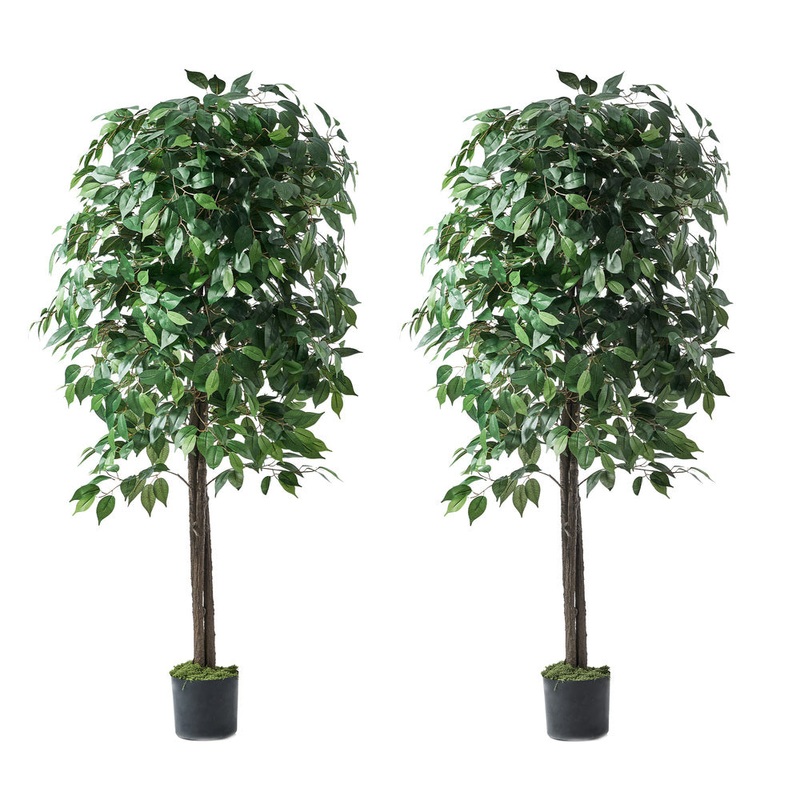 Livsip 2x Artificial Ficus Tree Faux Potted Plants 180cm