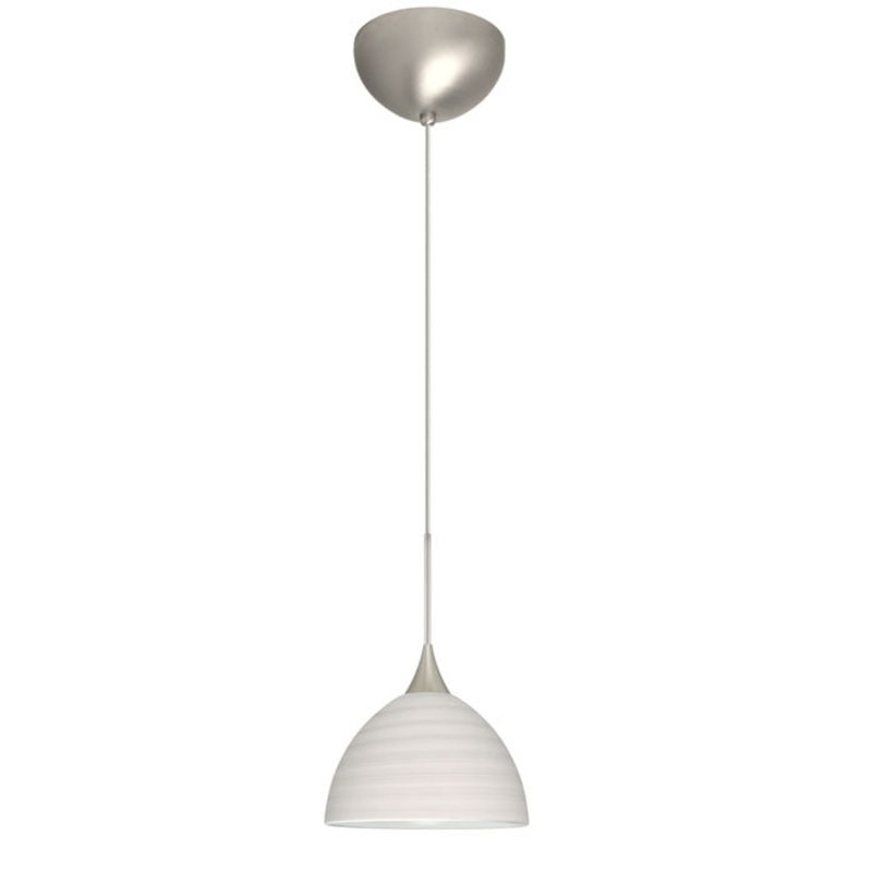 One Light Pendant from the Brella Collection in Satin Nickel Finish by Besa