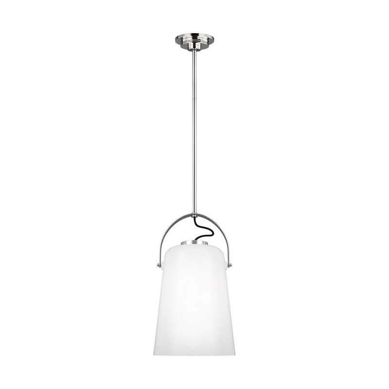One Light Pendant from the Hazel Collection in Polished Nickel Finish by Visual Comfort Studio