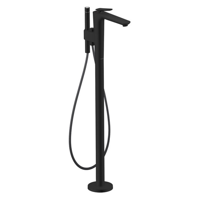 Tub Filler Trim Citterio C 1 Lever Cubic Cut Matte Black WaterSense Freestanding 6.2 Gallons per Minute