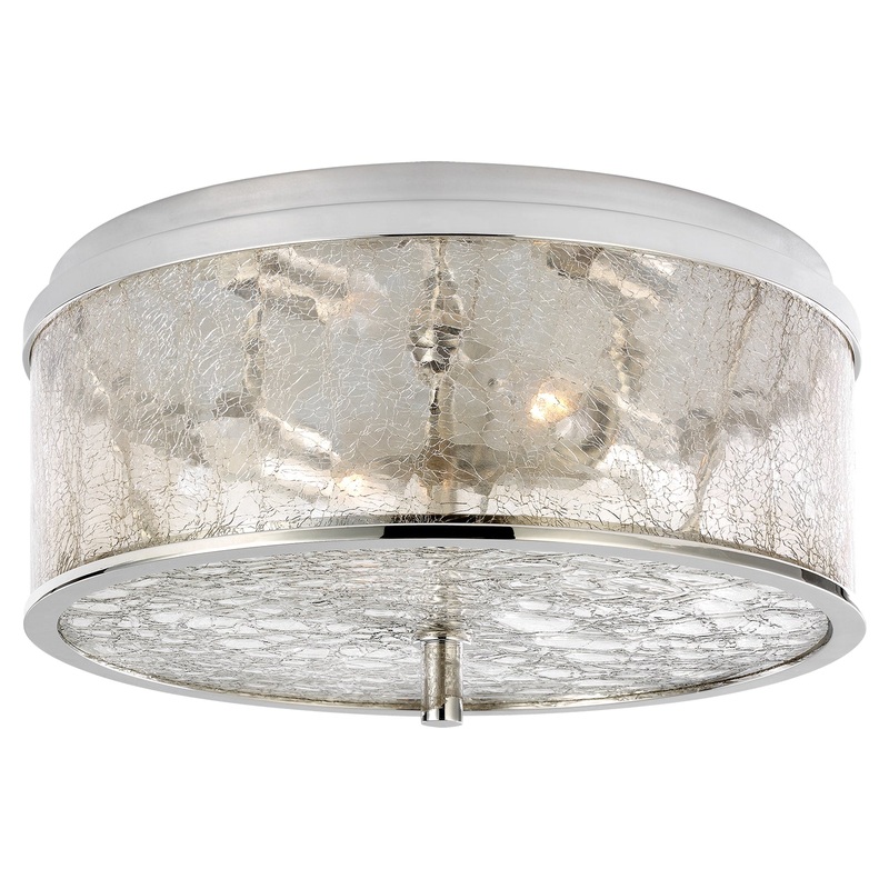 Two Light Flush Mount from the Liaison Collection in Polished Nickel Finish by Visual Comfort Signature