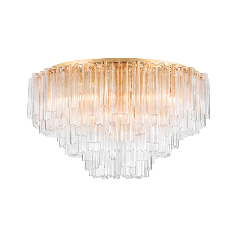 Varenna 39-Light Semi Flush Mount Vintage Gold Leaf