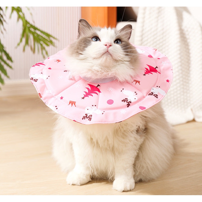 2 Pcs Size L Pink Comfortable Pet Recovery Collar | Waterproof Anti-Lick Collar for Cats & Dogs