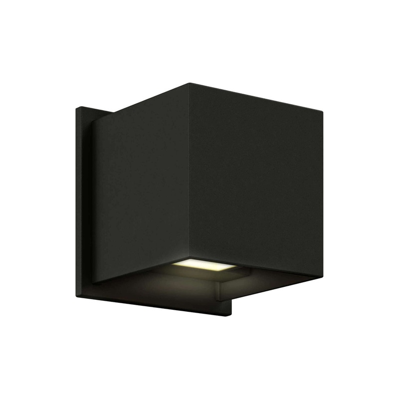 4″ Square Directional Up/Down LED Wall Sconce Black 3000K