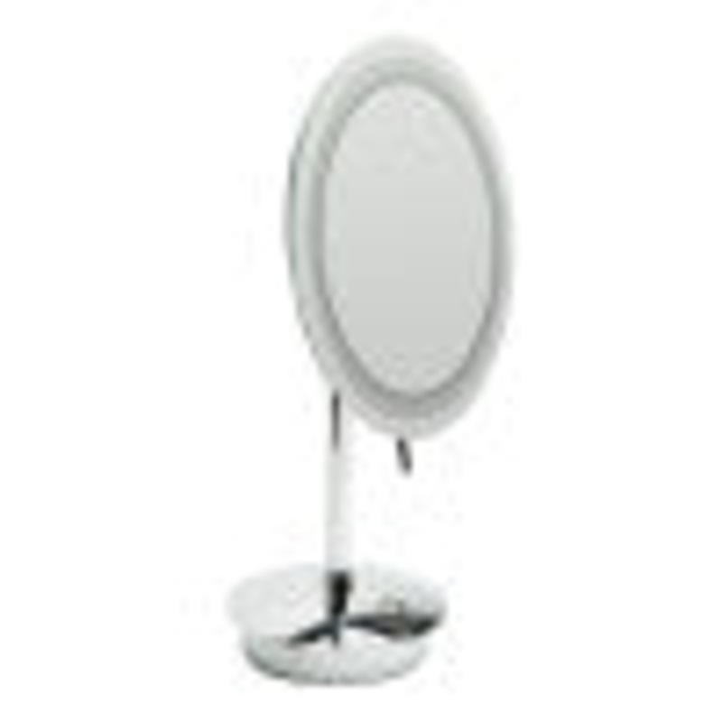 ALFI brandABM9FLED-PCPolished Chrome Tabletop Round 9″ 5x Magnifying Cosmetic Mirror with Light