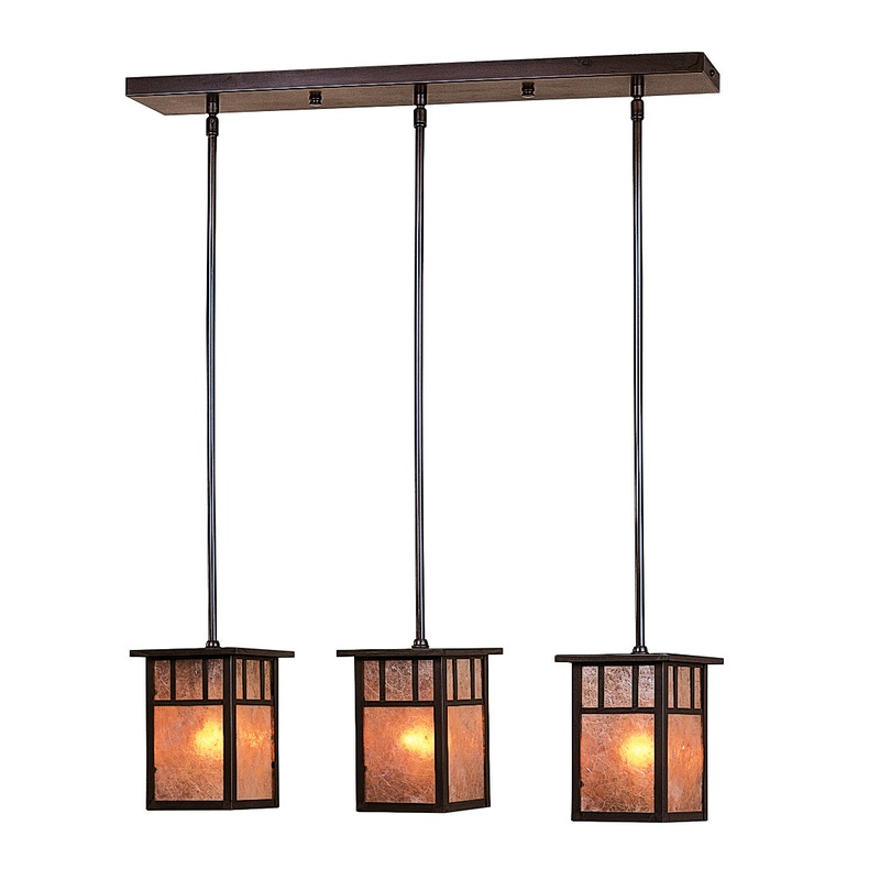 Arroyo HICH-4L/3DTAM-BZ Huntington Three Light Pendant Bronze