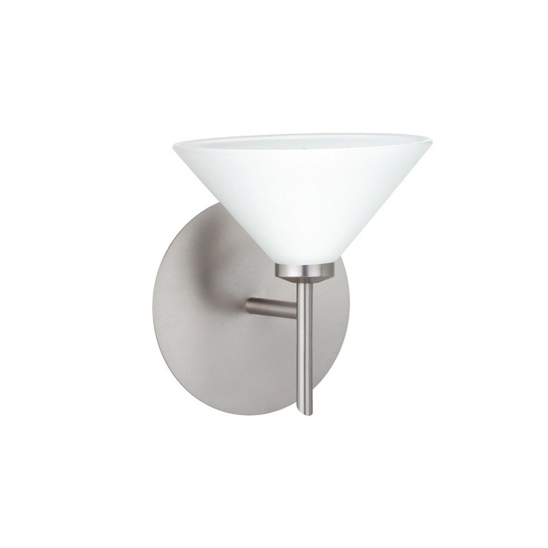 Besa 1SW-117607-SN Kona One Light Wall Sconce Satin Nickel
