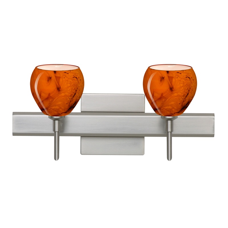 Besa 2SW-5605HB-SN-SQ Tay Tay Two Light Wall Sconce Satin Nickel