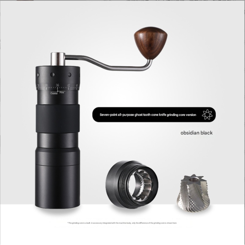 Black Premium 7-Star Manual Coffee Grinder – Portable Bean Mil(R50pro)