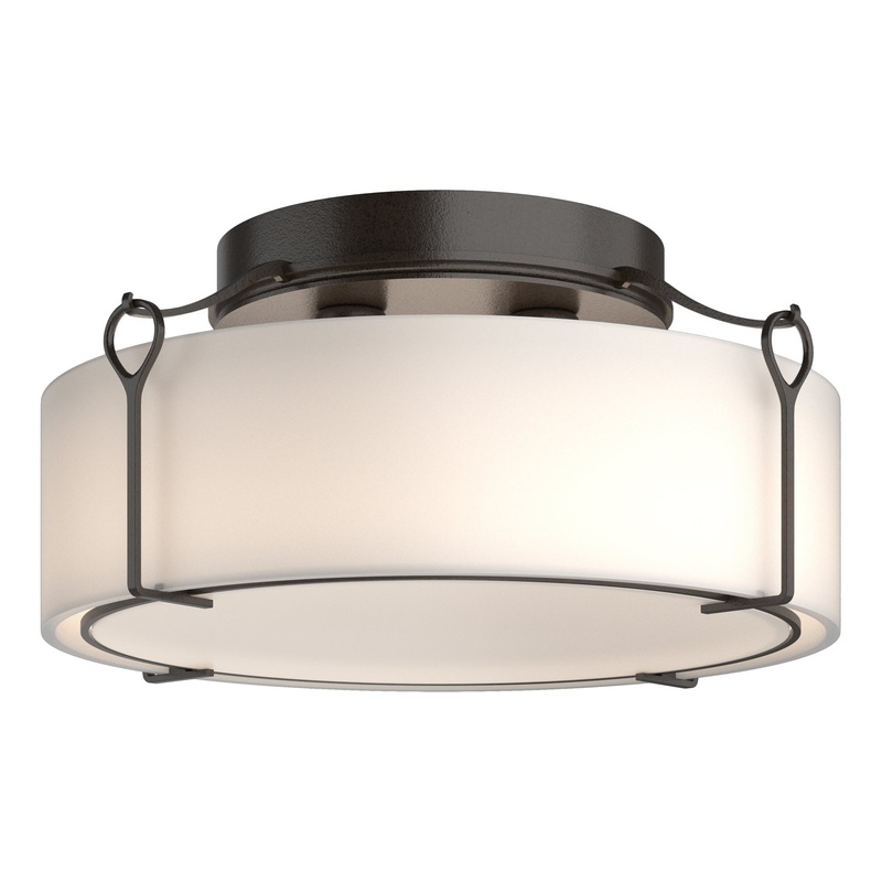 Bow Large Semi-Flush Oil Rubbed Bronze Opal Glass (GG)