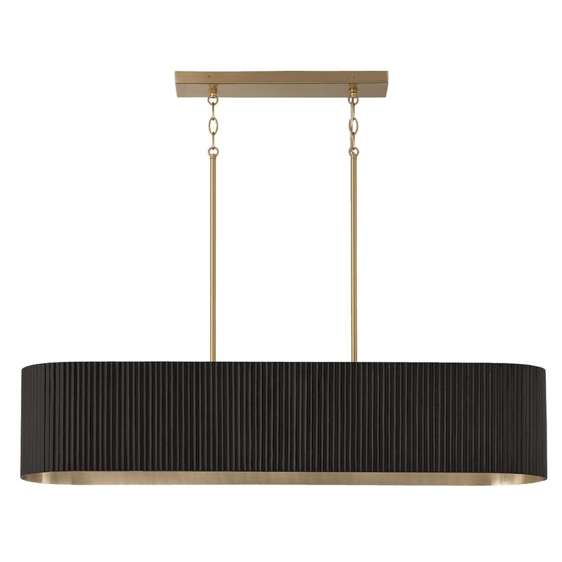Five Light Island Pendant from the Donovan Collection in Black Stain and Matte Brass Finish by Capital Lighting