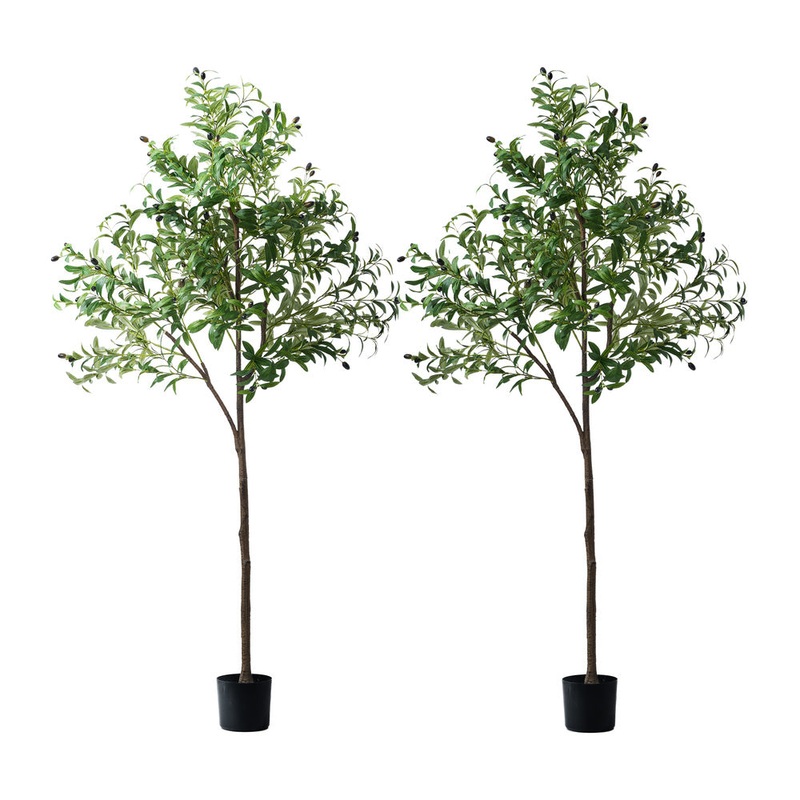 Livsip 2x Artificial Olive Tree Faux Potted Plants 180cm