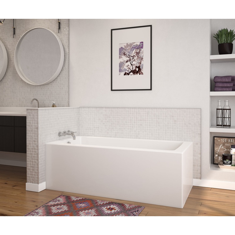 MAAX 106817-000-002-001 Nomad Corner 6030 AcrylX Corner Left-Hand Drain Bathtub in White