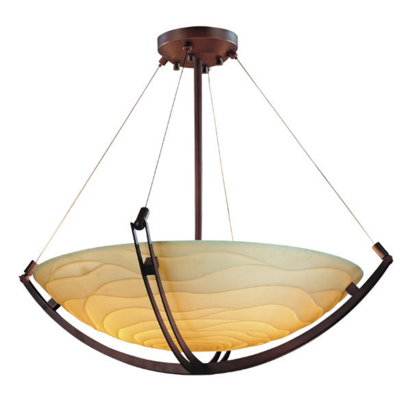 Pendant from the Porcelina Collection in Dark Bronze Finish by Justice Designs