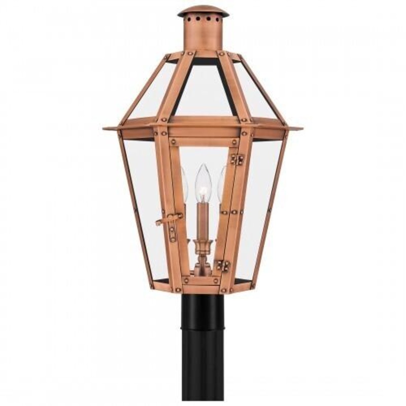 Quoizel BURD9015AC Burdett Outdoor post 3 lights aged copper Outdoor