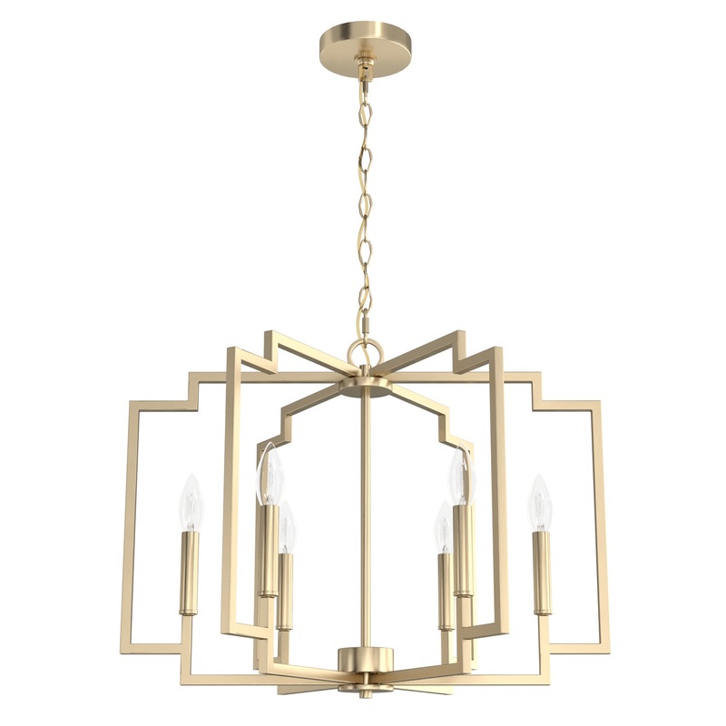Six Light Chandelier from the Zoanne Collection in Alturas Gold Finish by Hunter