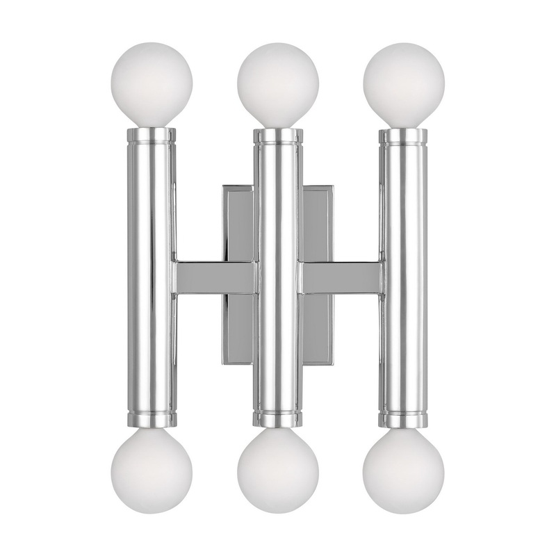 Six Light Wall Sconce from the Beckham Modern Collection in Polished Nickel Finish by Visual Comfort Studio