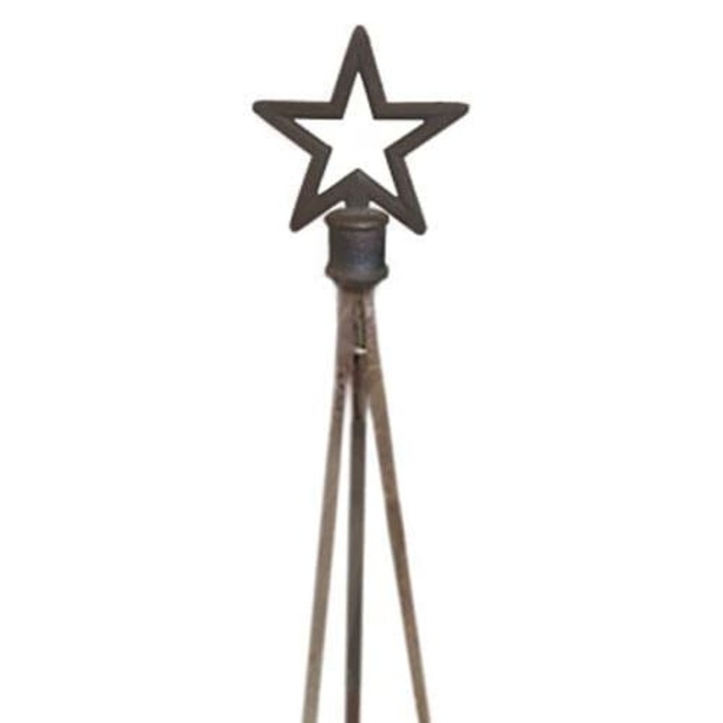 Village Wrought Iron NTR-50 Star Finial Natural Tripod Trellis
