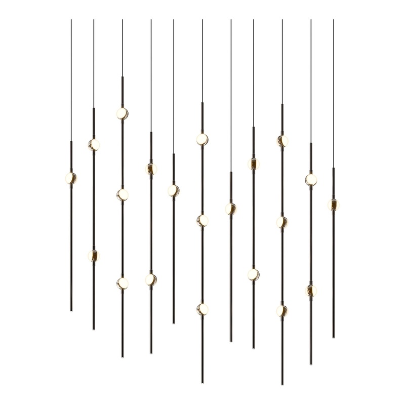 Aries 36″ Rectangle LED Pendant Espresso Black with White Optical Acrylic 2700K 10′ Adjustable Cord
