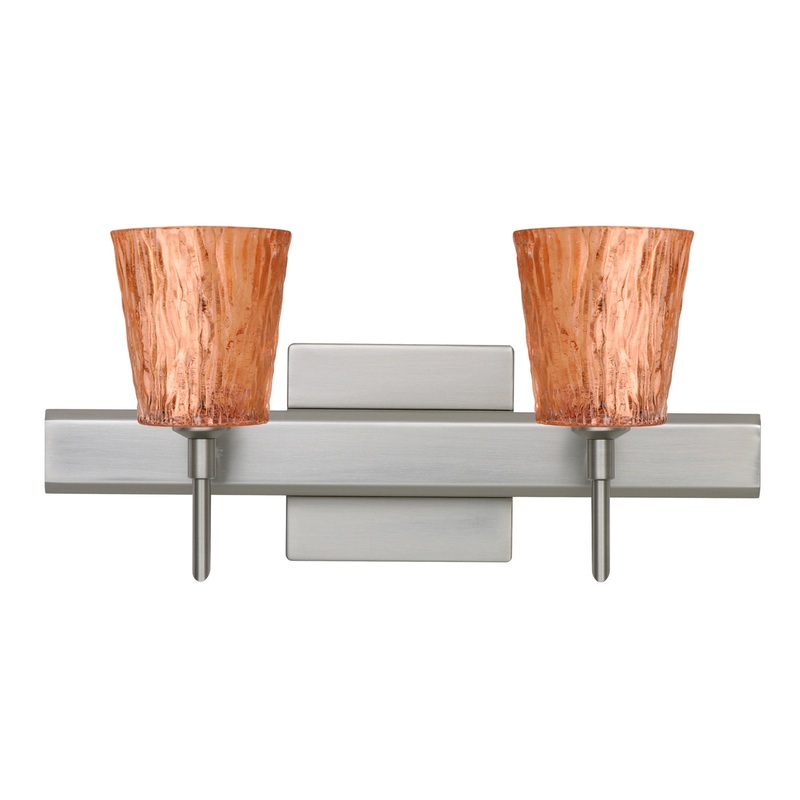 Besa 2SW-5125CF-SN-SQ Nico Two Light Wall Sconce Satin Nickel