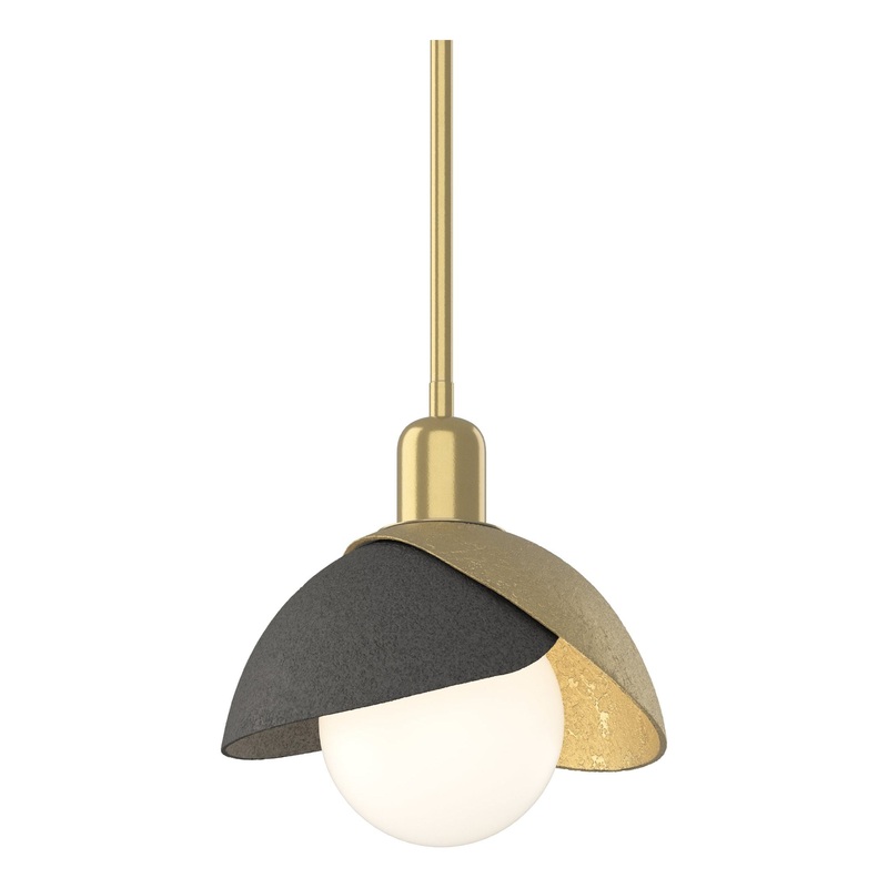 Brooklyn Double Shade Mini Pendant Modern Brass Natural Iron