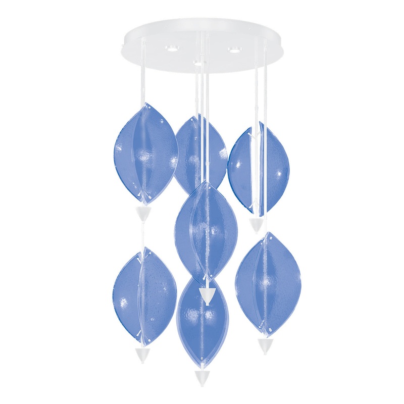 Embark 40″W Round Pendant White/Blue