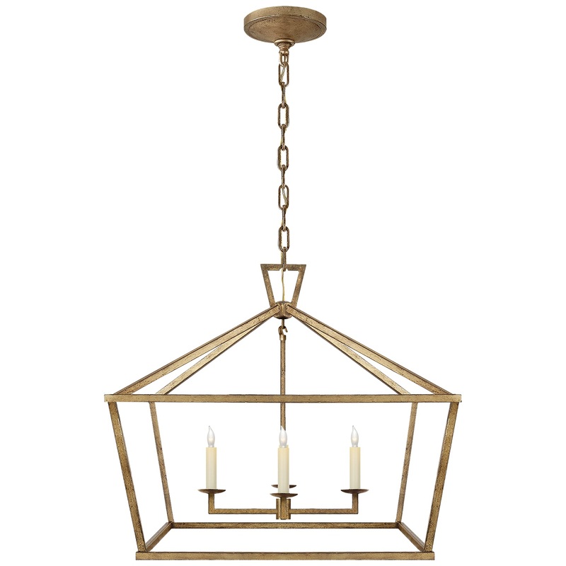 Four Light Lantern from the Darlana Collection in Gilded Iron Finish by Visual Comfort Signature