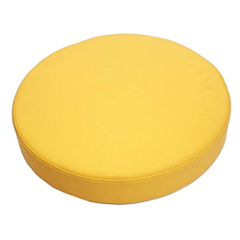 GGoty – Cuscino rotondo Tatami, in pelle spessa, per finestra futon, materasso futon, morbido, con cerniera, 35 x 35 x 5 cm, colore: Giallo