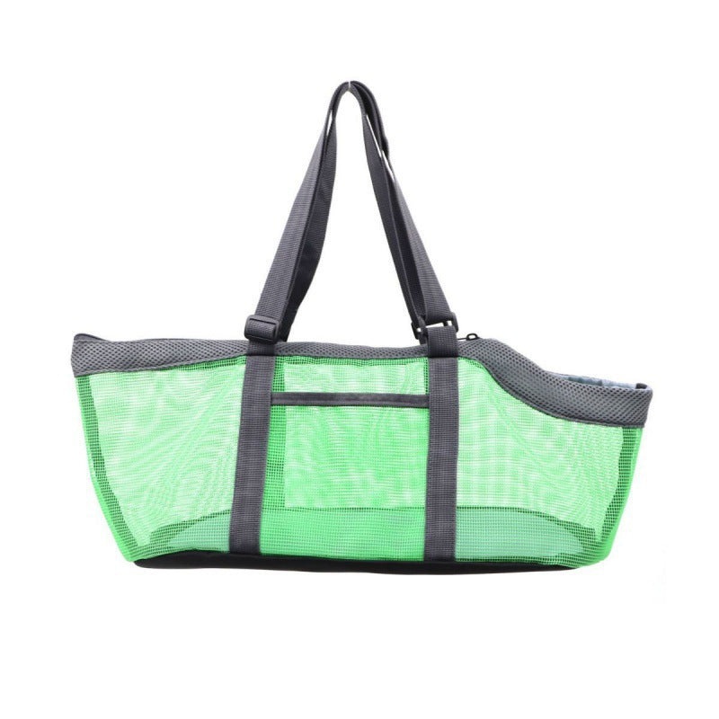 Green And Grey Lightweight Breathable Mesh Pet Carrier Handbag – Portable Travel Tote for Small Dogs & Cats up to 8kg