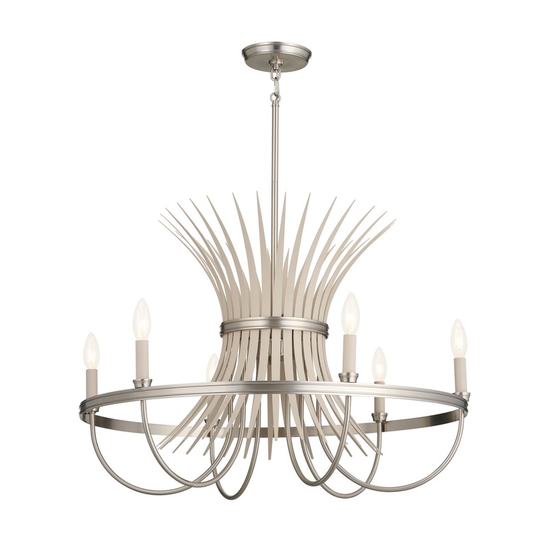 Kichler 52458NI Six Light Chandelier, Brushed Nickel