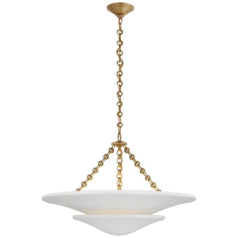 LED Chandelier from the Mollino Collection in Hand-Rubbed Antique Brass Finish by Visual Comfort Signature