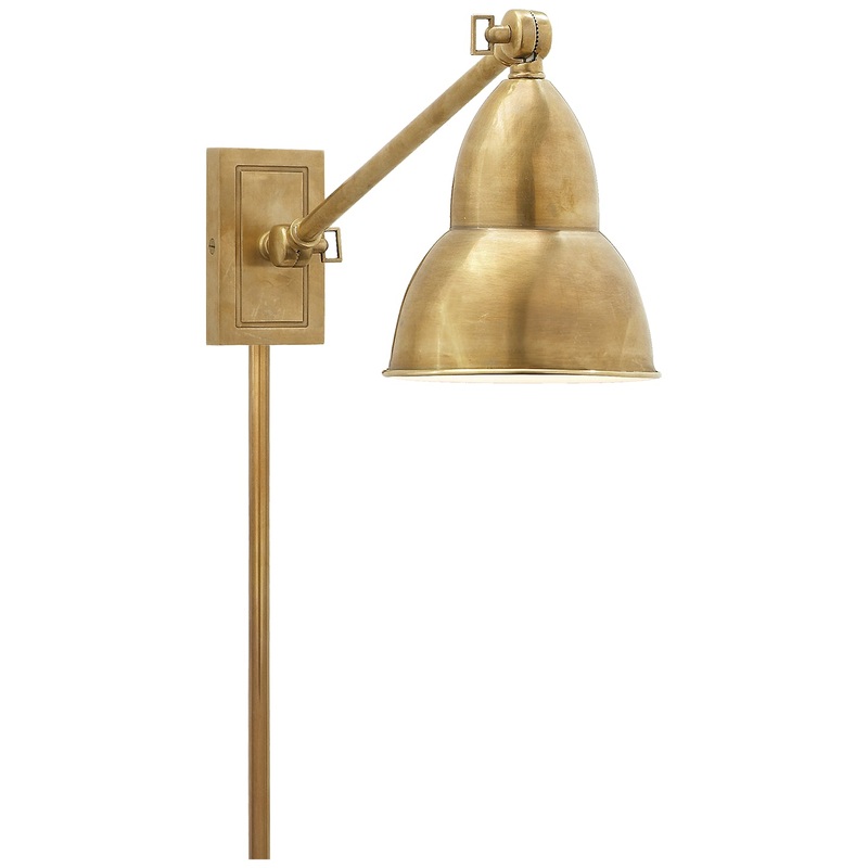 LED Wall Sconce from the French Library2 Collection in Hand-Rubbed Antique Brass Finish by Visual Comfort Signature