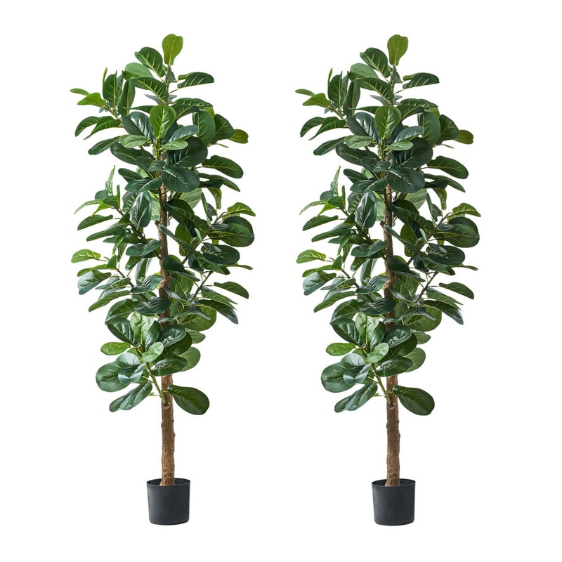 Livsip 2x Artificial Fiddle Leaf Fig Tree Lifelike Faux Plants 180cm