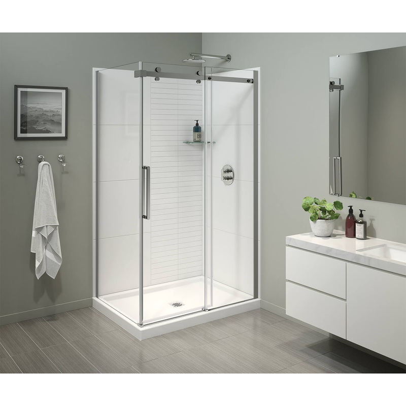 MAAX 134952-900-084-000 Halo Pro 48 x 36 x 78 3/4 in Sliding Shower Door for Corner Installation with Clear glass in Chrome