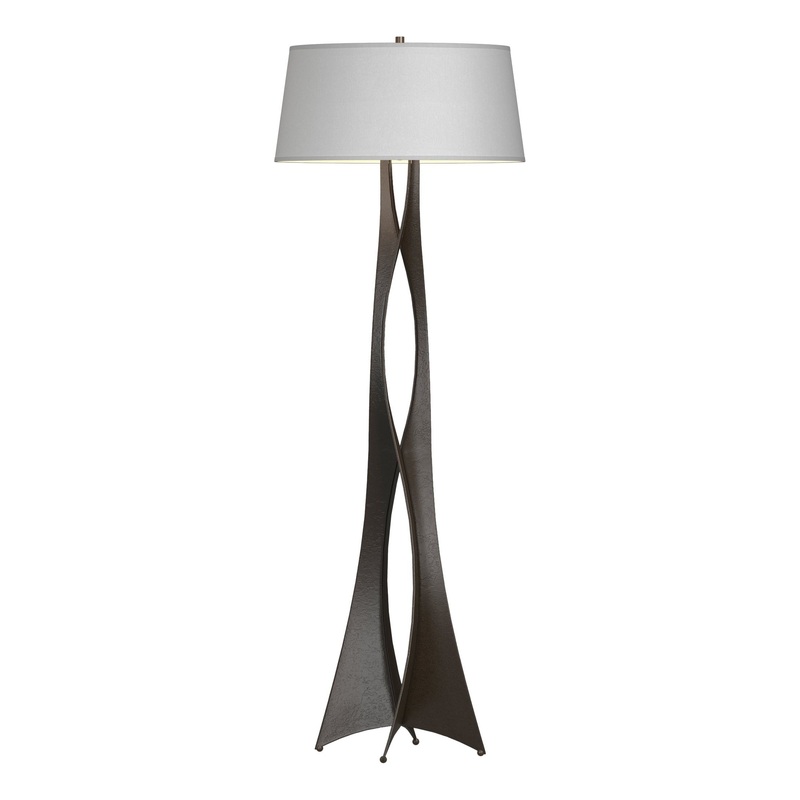 Moreau Floor Lamp Oil Rubbed Bronze Natural Anna Shade (SF)