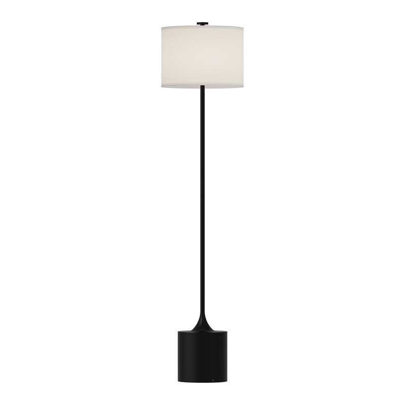 One Light Floor Lamp from the Issa Collection in Brushed Gold/Ivory Linen|Matte Black/Ivory Linen|White/Ivory Linen Finish by Alora